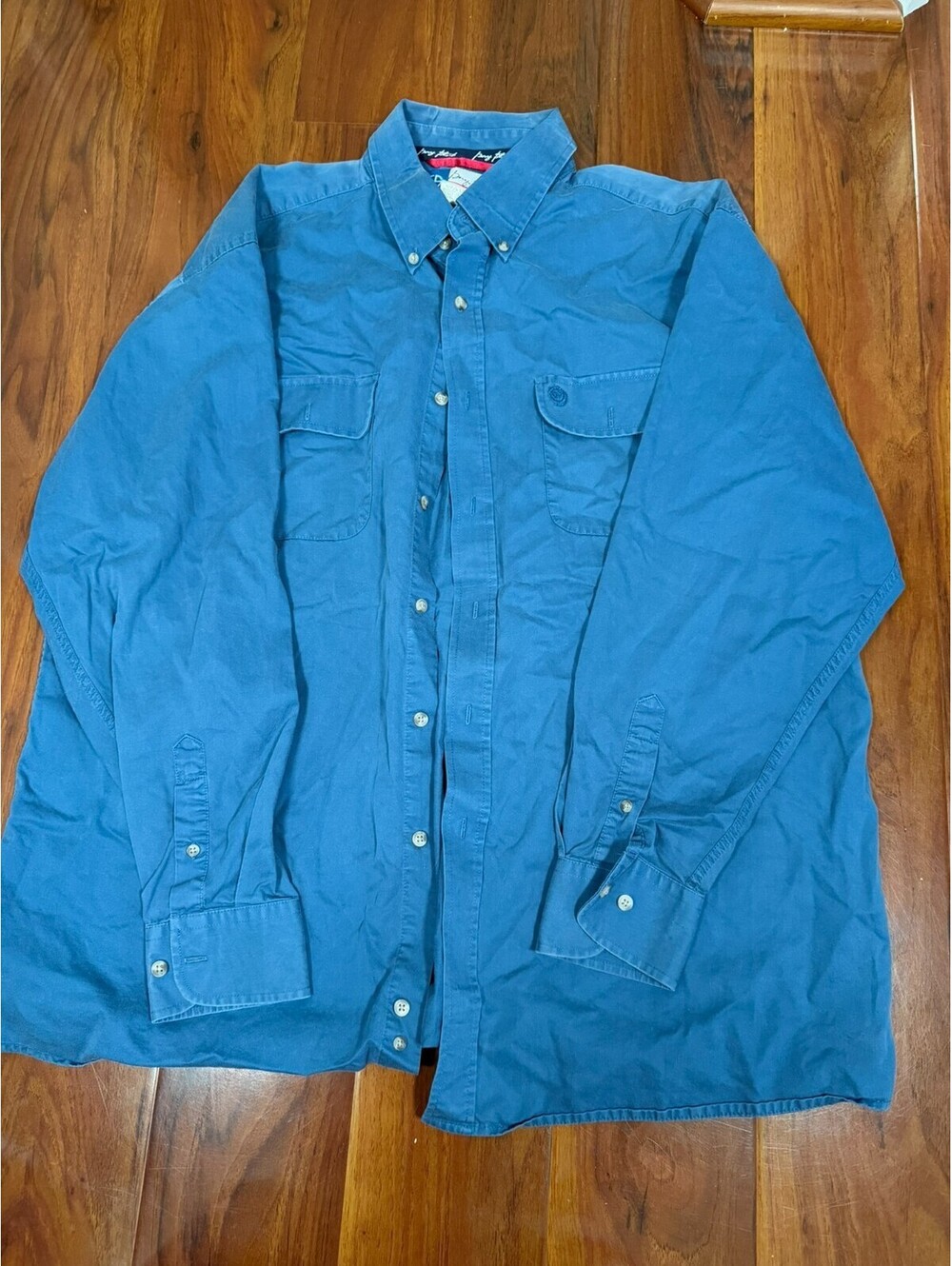 Wrangler George Strait Collection Mens Size 2XL Long Sleeve Blue Button Up Shirt